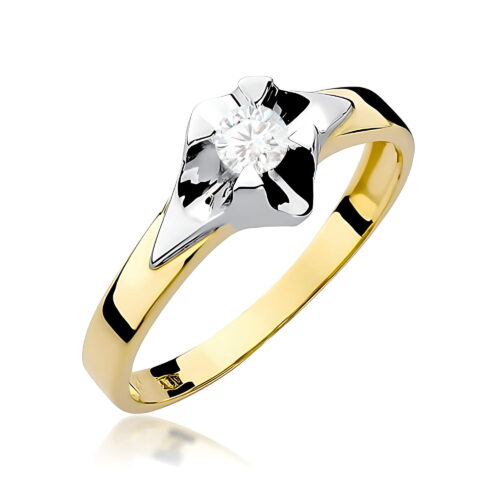 Pierścionek W0155 Diament 0,25ct żółte złoto