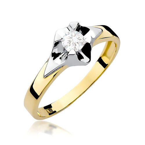 Pierścionek W0155 Diament Laboratoryjny 0,30ct żółte złoto