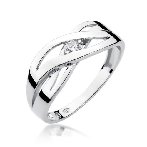 Pierścionek W0156 Diament 0,10ct białe złoto