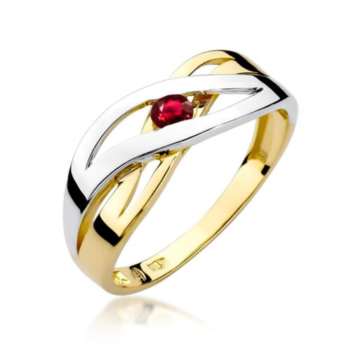 Pierścionek W0156 Rubin 0,15ct żółte złoto