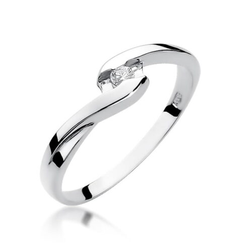 Pierścionek W0158 Diament 0,05ct białe złoto