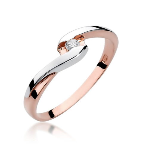 Pierścionek W0158 Diament 0,05ct różowe złoto