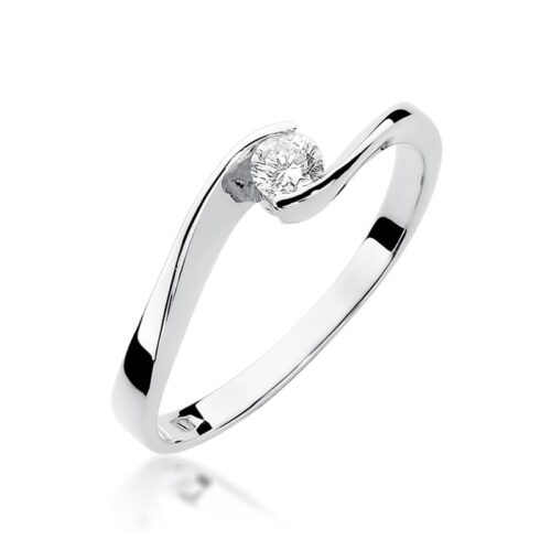 Pierścionek W0160 Diament 0,13ct białe złoto