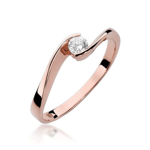 Pierścionek W0160 Diament 0,13ct różowe złoto