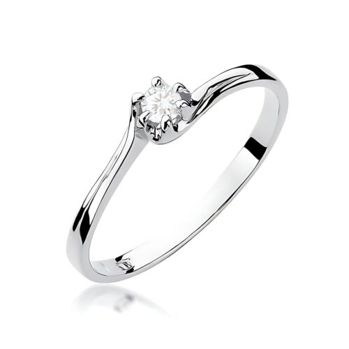 Pierścionek W0163 Diament 0,10ct białe złoto