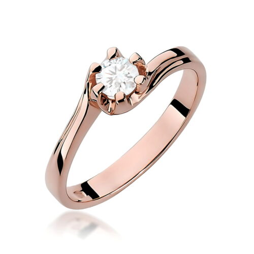 Pierścionek W0163 Diament 0,30ct różowe złoto