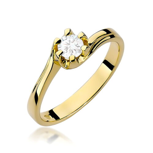 Pierścionek W0163 Diament Laboratoryjny 0,30ct żółte złoto