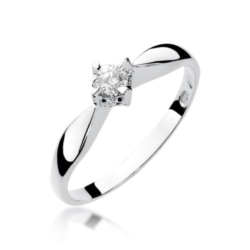 Pierścionek W0171 Diament 0,12ct białe złoto