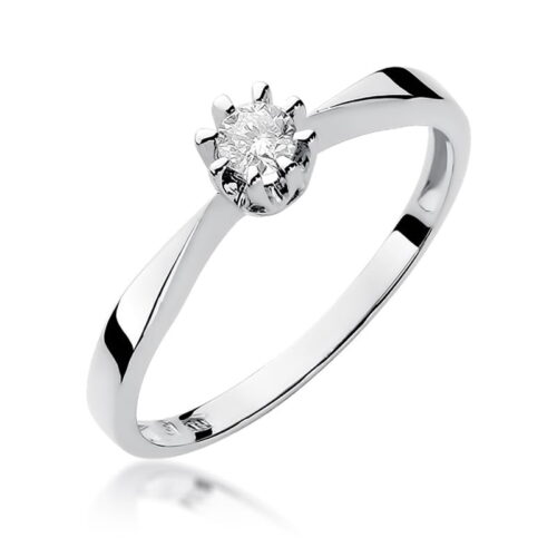 Pierścionek W0173 Diament 0,15ct białe złoto