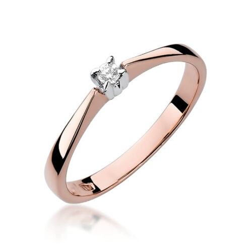 Pierścionek W0175 Diament 0,03ct różowe złoto