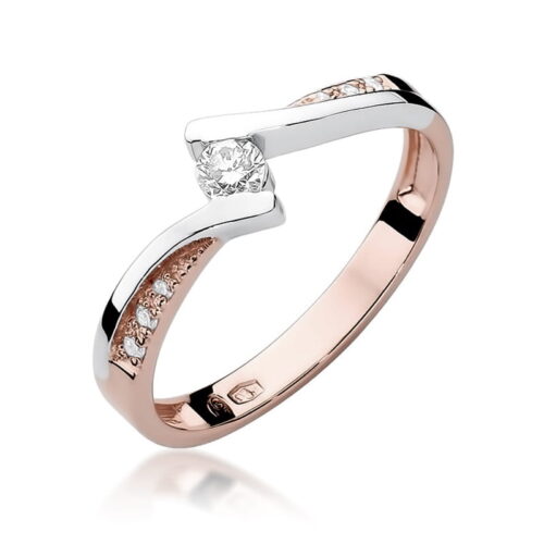 Pierścionek W0177 Diament 0,13ct różowe złoto