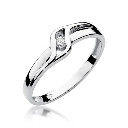 Pierścionek W0178 Diament 0,04ct białe złoto