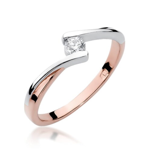 Pierścionek W0180 Diament 0,10ct różowe złoto