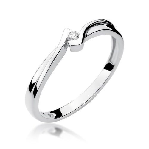 Pierścionek W0181 Diament 0,04ct białe złoto