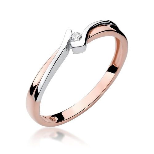 Pierścionek W0181 Diament 0,04ct różowe złoto