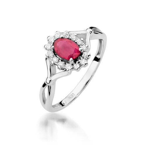 Pierścionek W0182 Rubin 0,60ct białe złoto