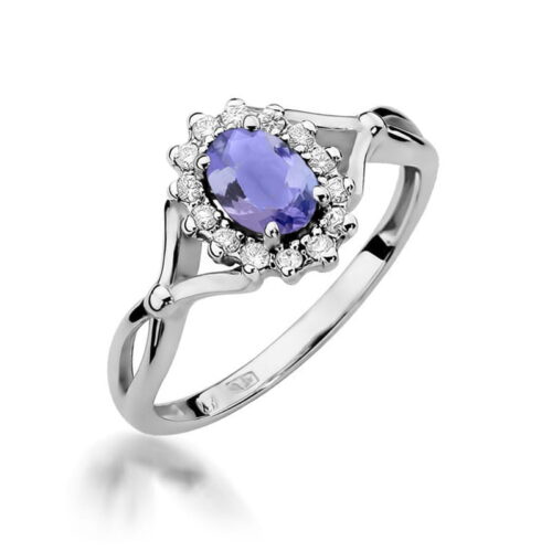 Pierścionek W0182 Tanzanit 0,40ct białe złoto