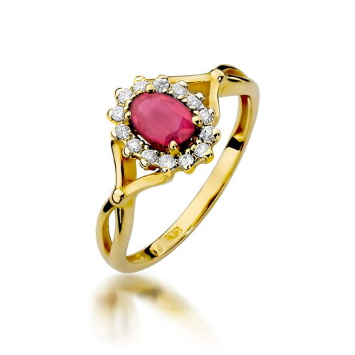 Pierścionek W0182 Rubin 0,60ct żółte złoto