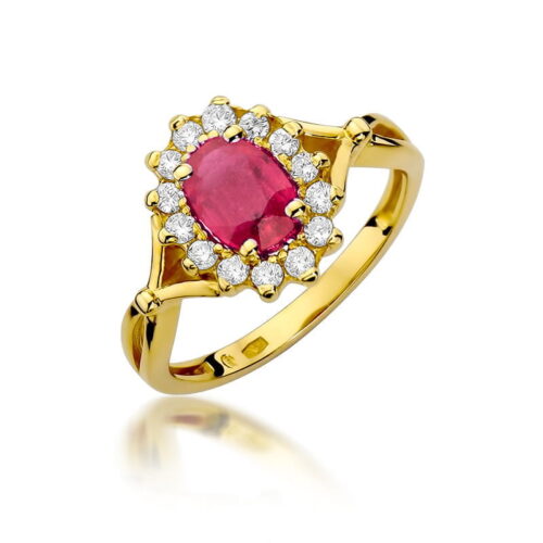 Pierścionek W0182 Rubin 1,00ct żółte złoto