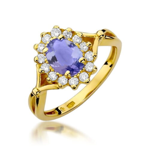 Pierścionek W0182 Tanzanit 0,70ct żółte złoto