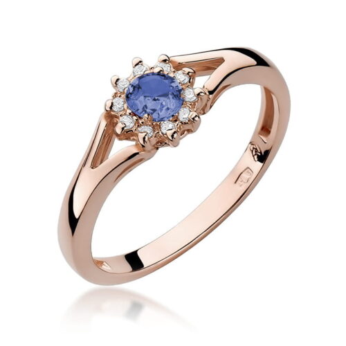 Pierścionek W0185 Tanzanit 0,15ct różowe złoto