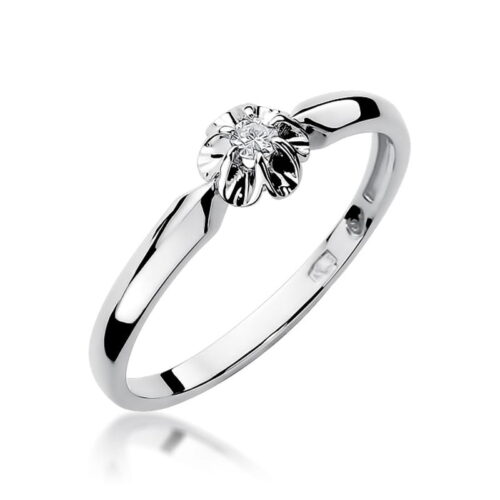 Pierścionek W0187 Diament 0,04ct białe złoto
