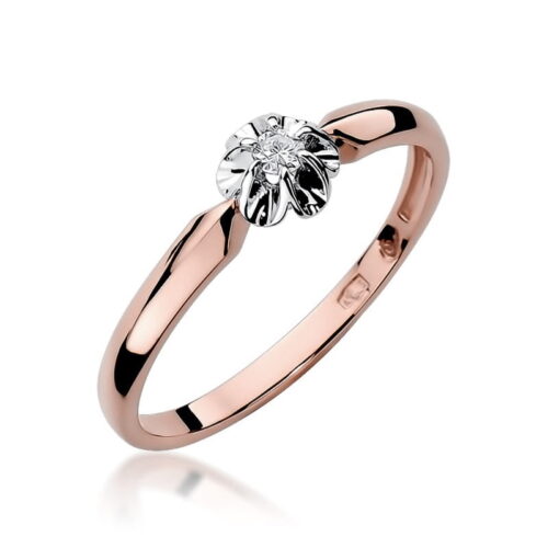 Pierścionek W0187 Diament 0,04ct różowe złoto