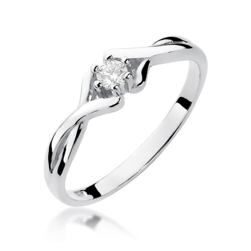 Pierścionek W0190B Diament 0,08ct białe złoto