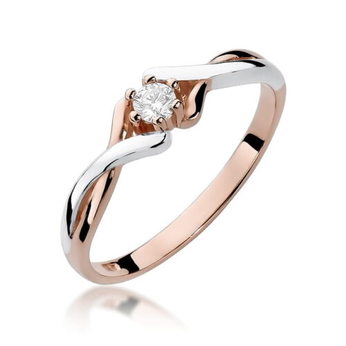Pierścionek W0190B Diament 0,08ct różowe złoto