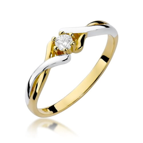 Pierścionek W0190B Diament 0,08ct żółte złoto