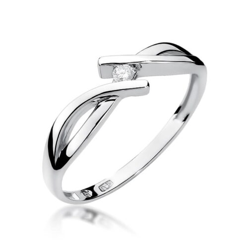 Pierścionek W0191 Diament 0,04ct białe złoto