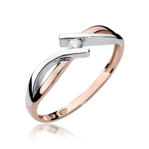 Pierścionek W0191 Diament 0,04ct różowe złoto
