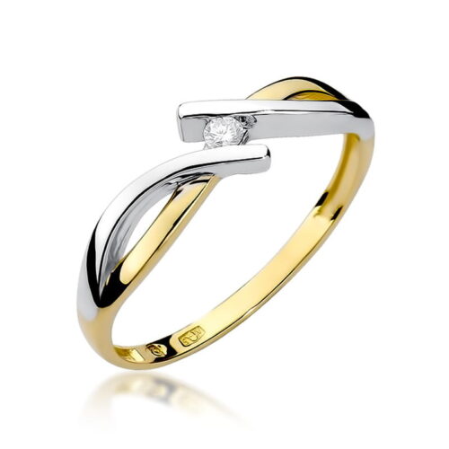 Pierścionek W0191 Diament 0,04ct żółte złoto