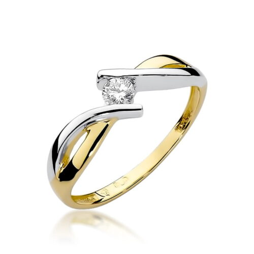 Pierścionek W0191B Diament 0,08ct żółte złoto