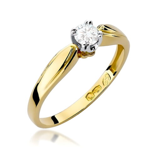 Pierścionek W0197 Diament 0,24ct żółte złoto