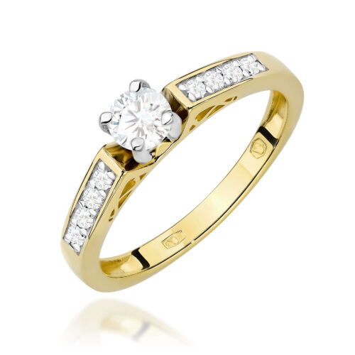 Pierścionek W0198 Diament Laboratoryjny 0,30ct żółte złoto
