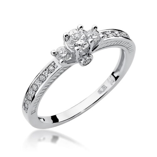 Pierścionek W0199 Diament 0,20ct białe złoto