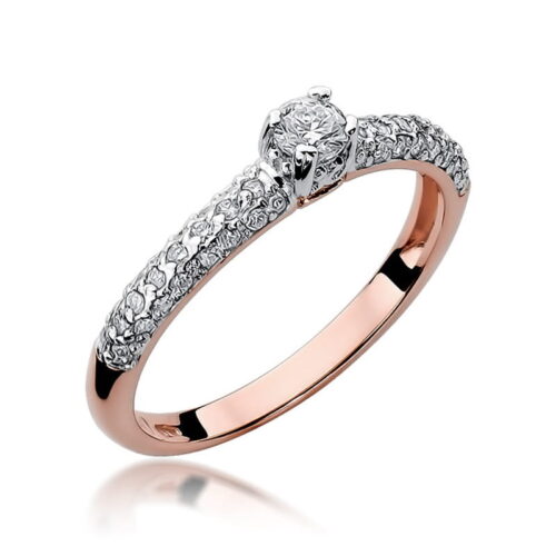 Pierścionek W0200 Diament 0,15ct różowe złoto