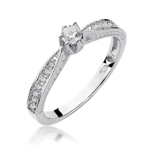 Pierścionek W0202 Diament 0,15ct białe złoto