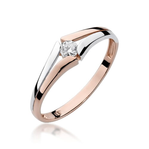 Pierścionek W0207 Diament 0,08ct różowe złoto