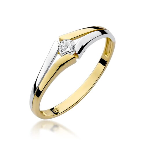 Pierścionek W0207 Diament 0,08ct żółte złoto