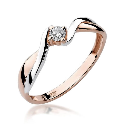 Pierścionek W0208 Diament 0,10ct różowe złoto