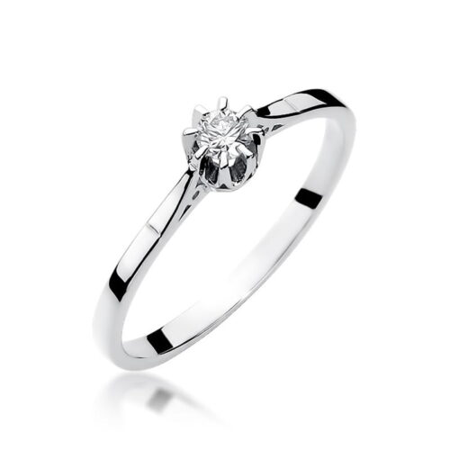Pierścionek W0209 Diament 0,08ct białe złoto