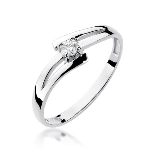 Pierścionek W0210 Diament 0,10ct białe złoto