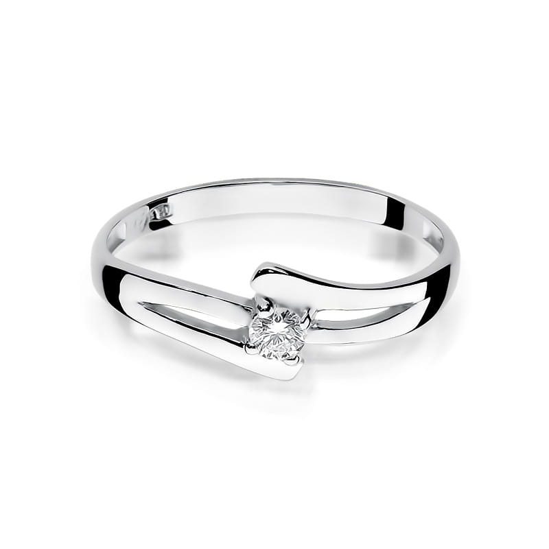 W0210.B3.DIW.02_2 Srebrny pierścionek z diamentem, o nowoczesnym, minimalistycznym designie.