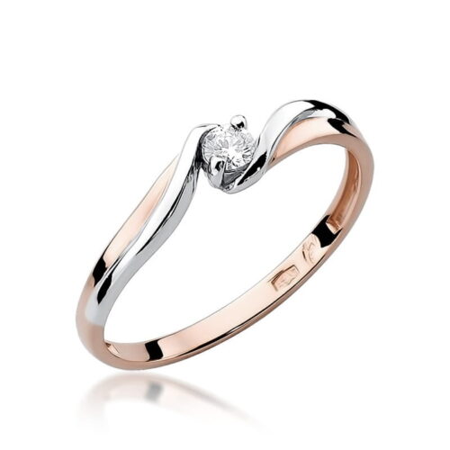 Pierścionek W0211 Diament 0,08ct różowe złoto