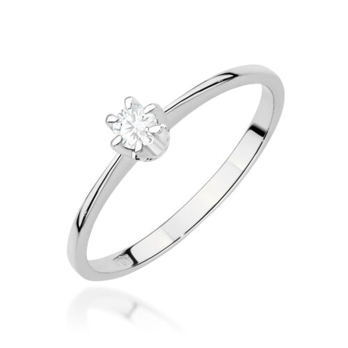 Pierścionek W0220 Diament 0,10ct białe złoto