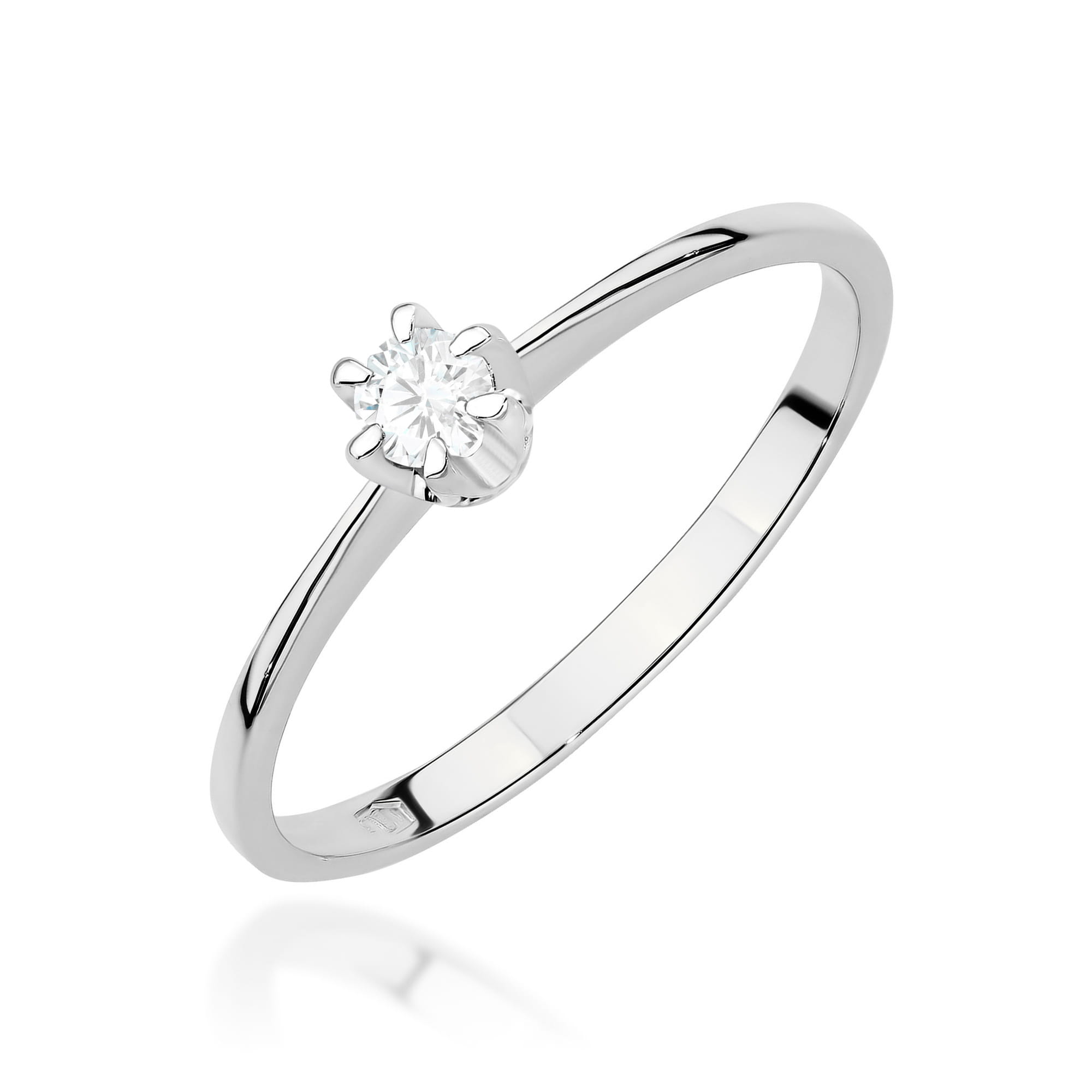 Pierścionek W0220 Diament 0,15ct białe złoto