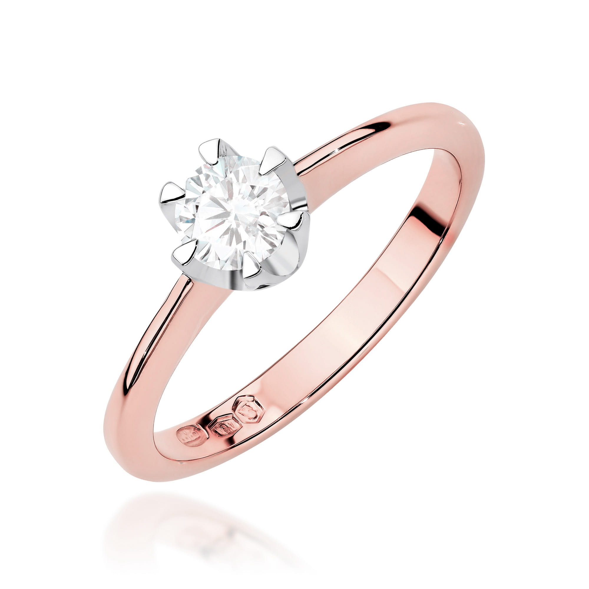Pierścionek W0220B Diament 0,50ct różowe złoto