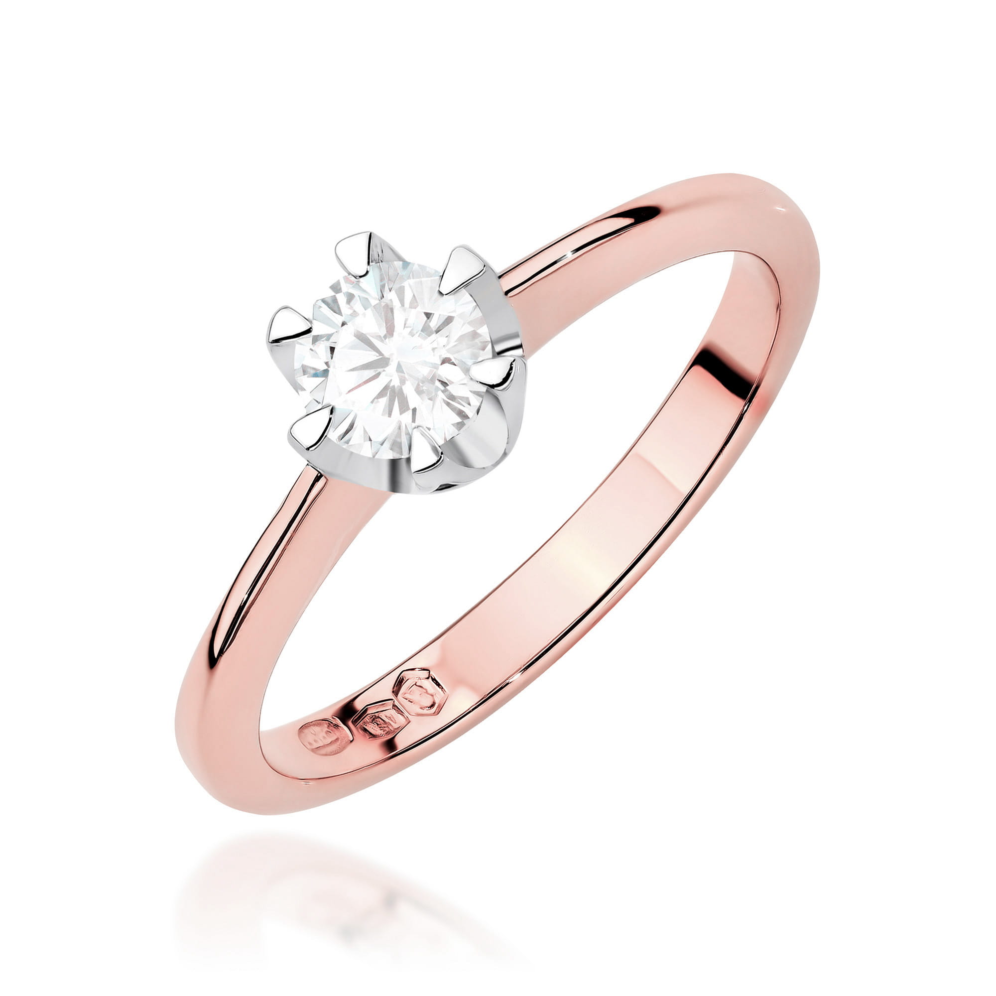 Pierścionek W0220B Diament 0,70ct różowe złoto